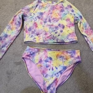 Girls long sleeve swim set size xxL like new
